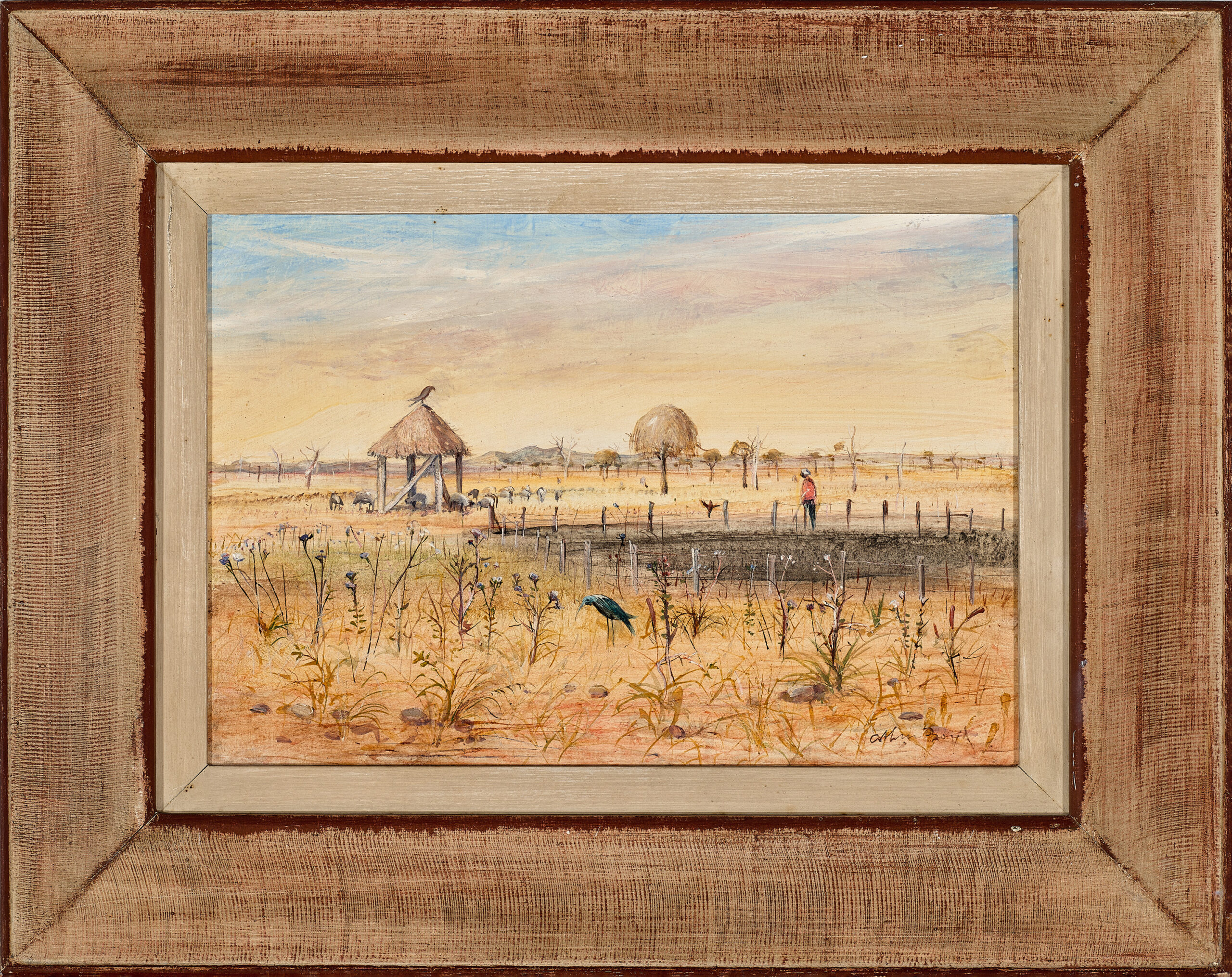 Wimmera landscape with dam and shelter