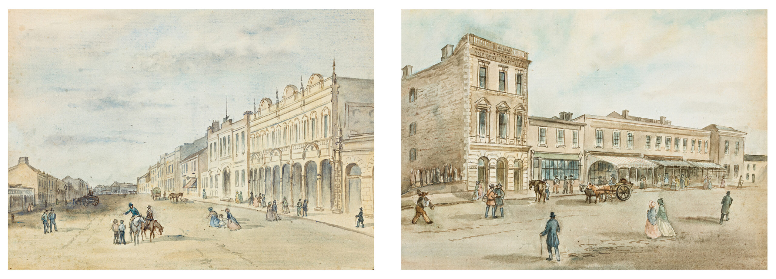 Malop Street, Geelong and The Provident Institute, Melbourne