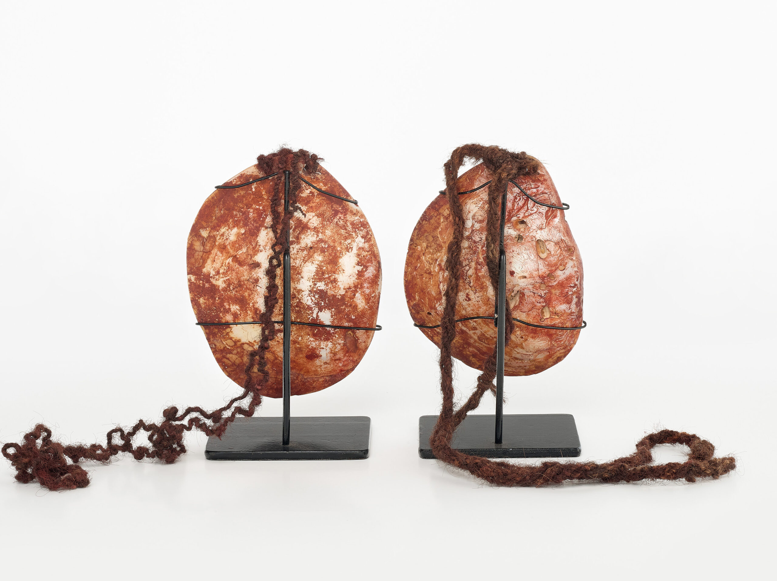 A pair of Riji (pearl shell pendants)
