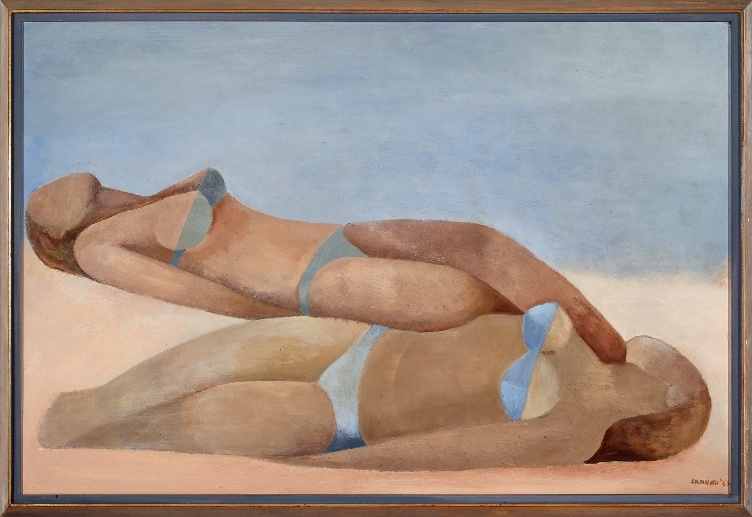 Two figures on the beach