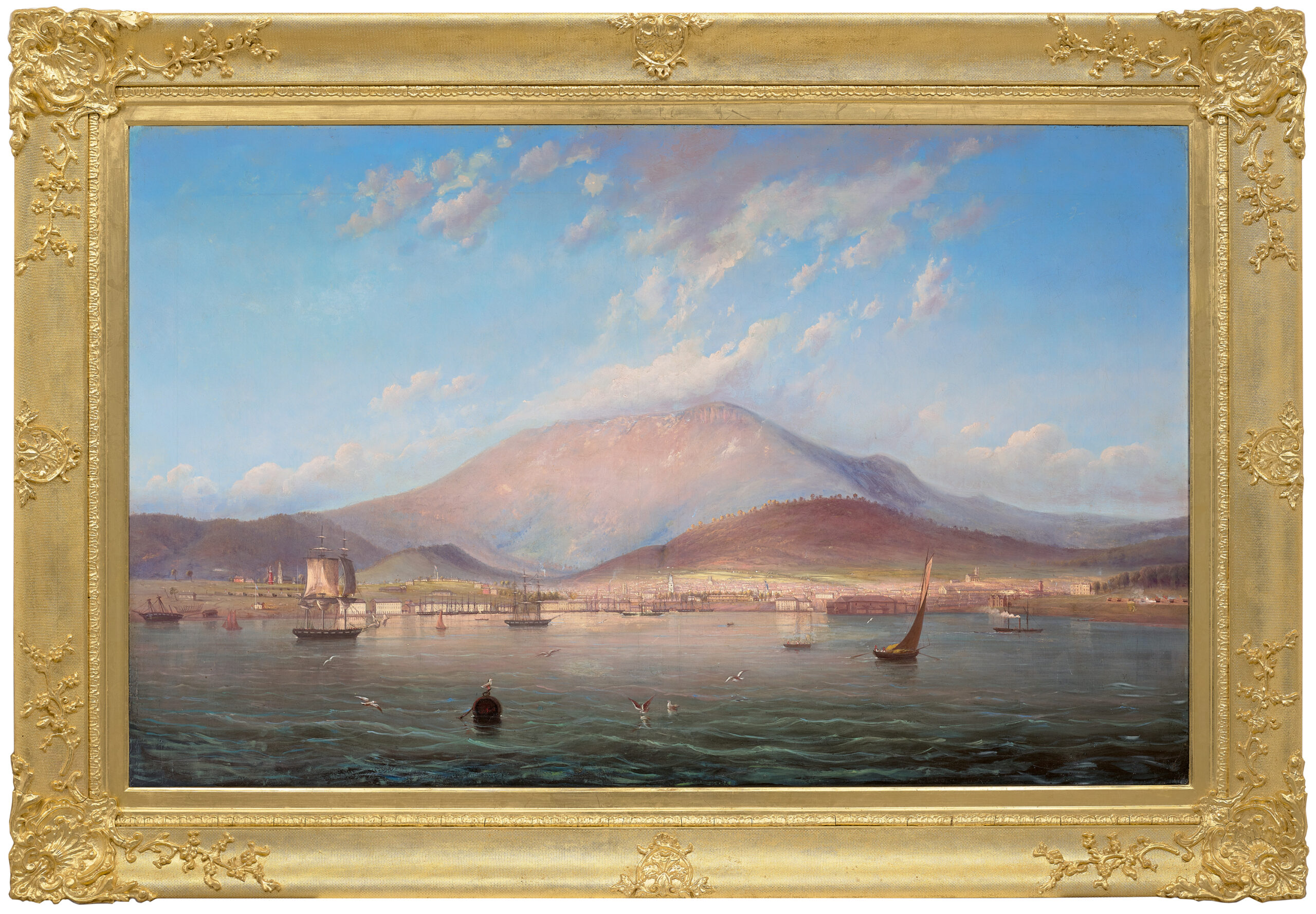 The city of Hobart Town with Mount Wellington beyond