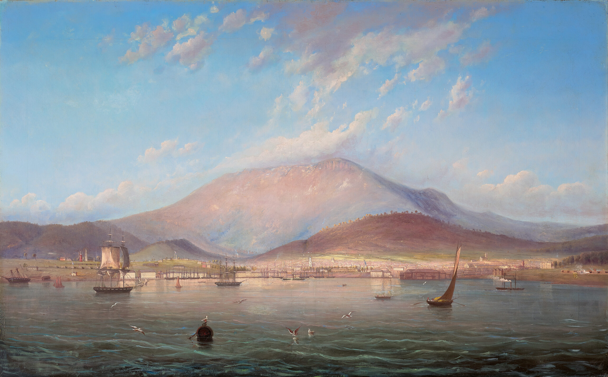The city of Hobart Town with Mount Wellington beyond