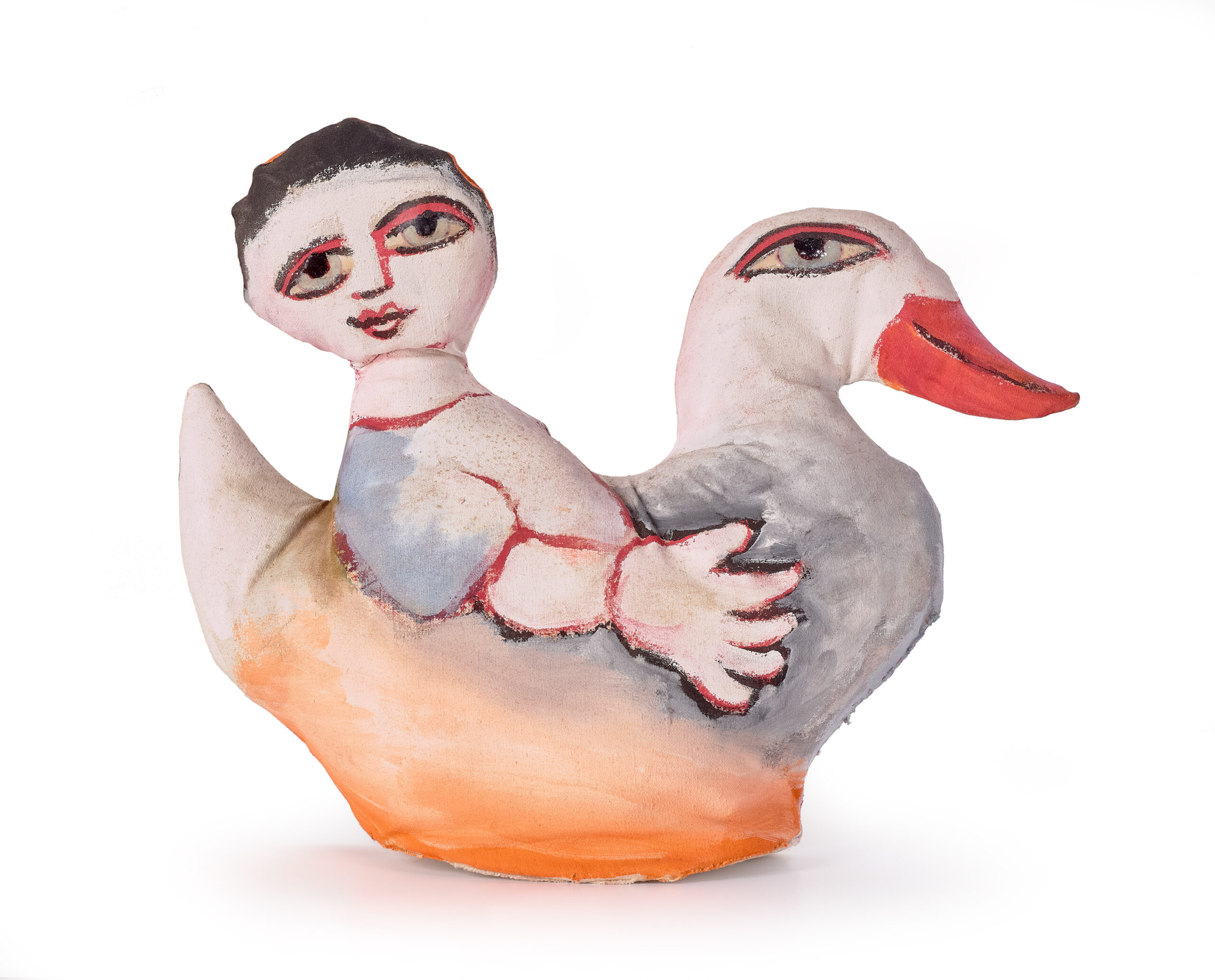 YOUNG GIRL WITH PET DUCK