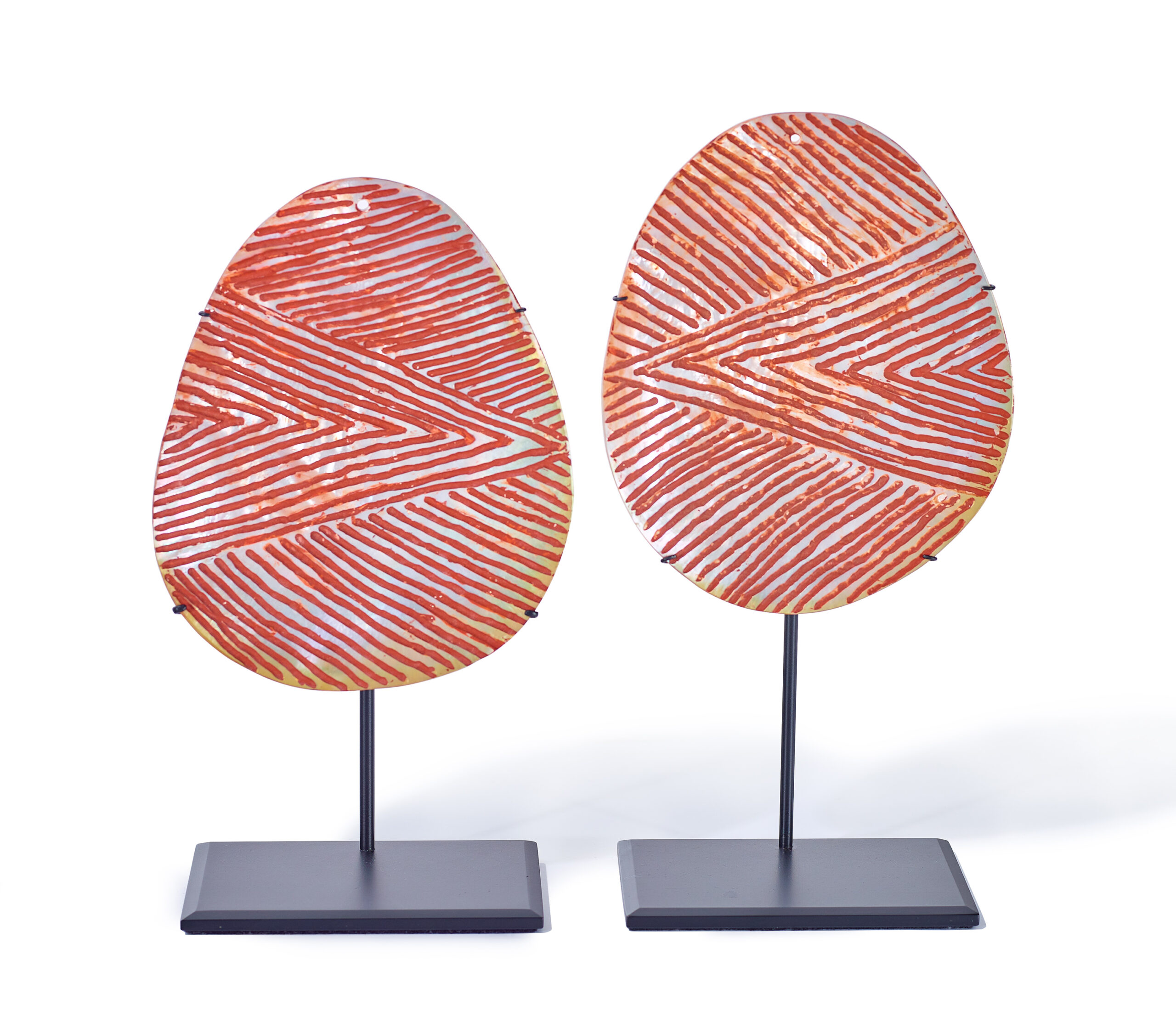 TWO RIJI (PEARL SHELL PENDANTS)