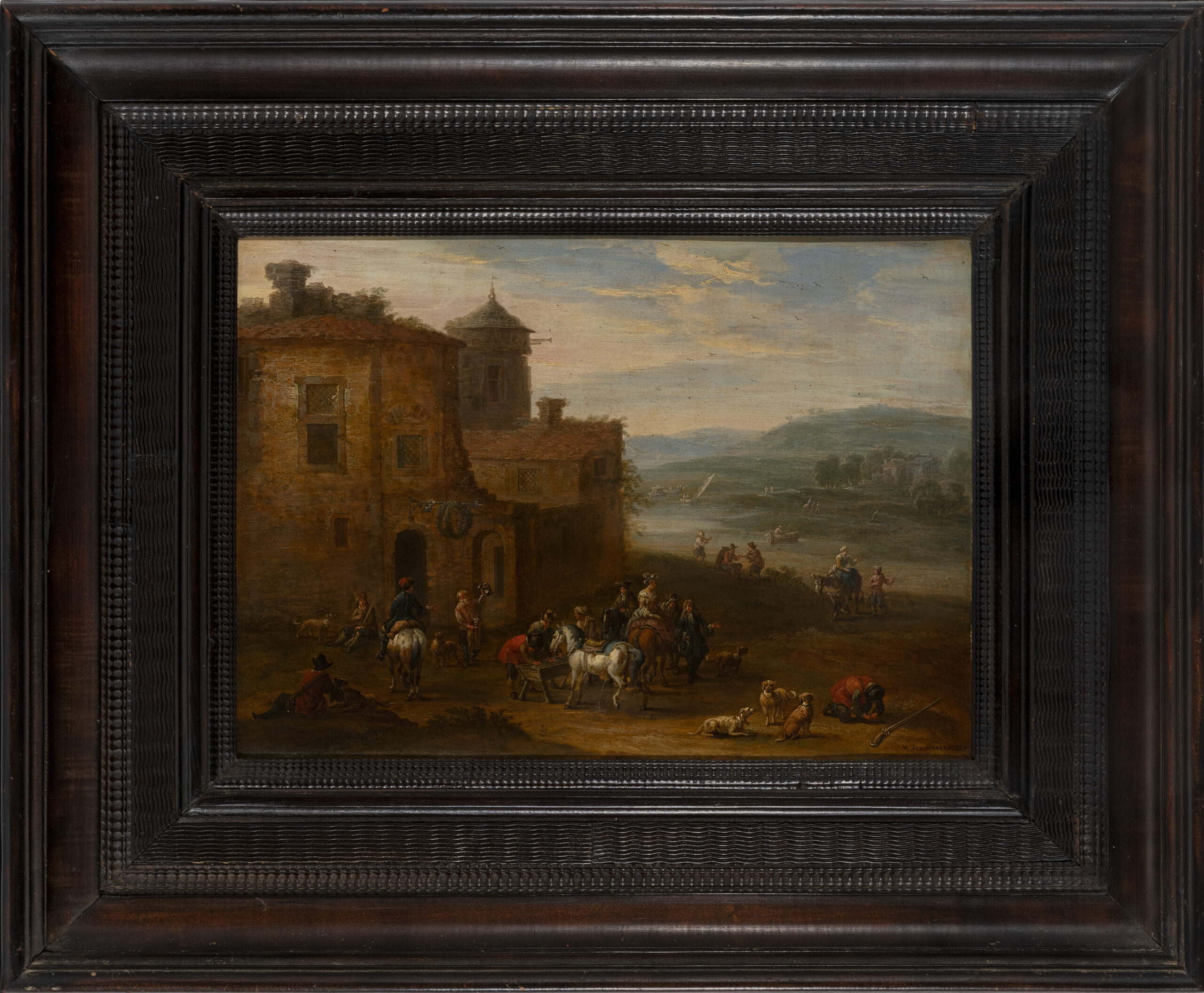 TAVERN BY THE RIVER WITH STAFFAGE