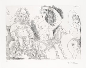 CHAR ROMAIN AVEC VIEIL ATHLÈTE ECUYÈRE, ODALISQUE ET SPECTATEUR