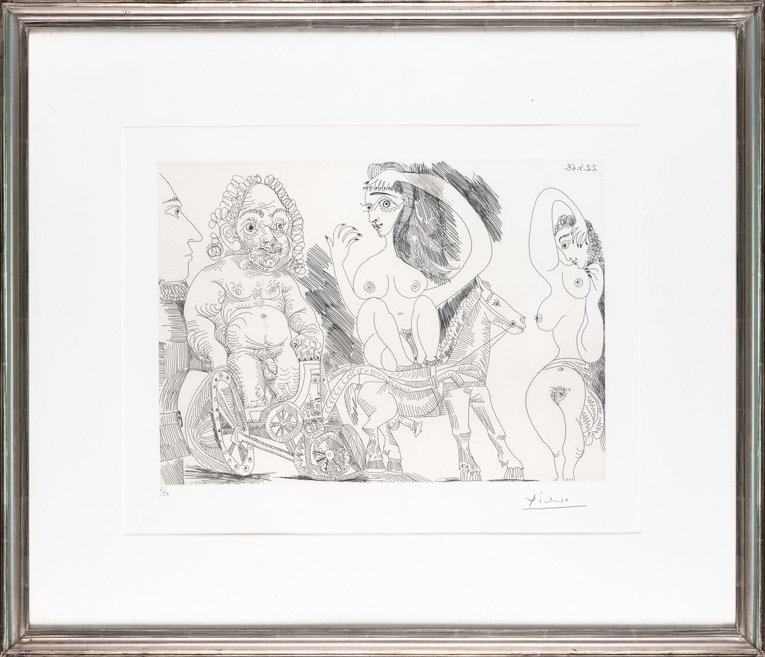 CHAR ROMAIN AVEC VIEIL ATHLÈTE ECUYÈRE, ODALISQUE ET SPECTATEUR
