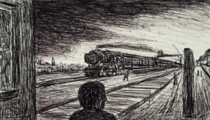 FIGURE WITH TRAIN