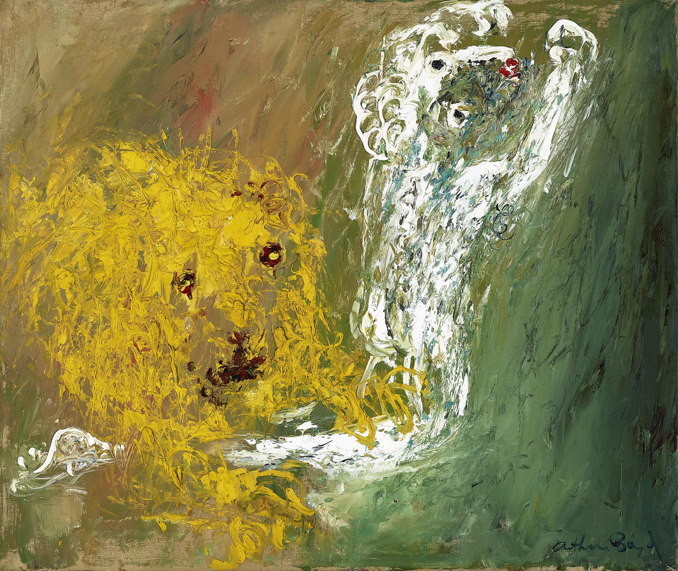 WHITE NEBUCHADNEZZAR WITH LION