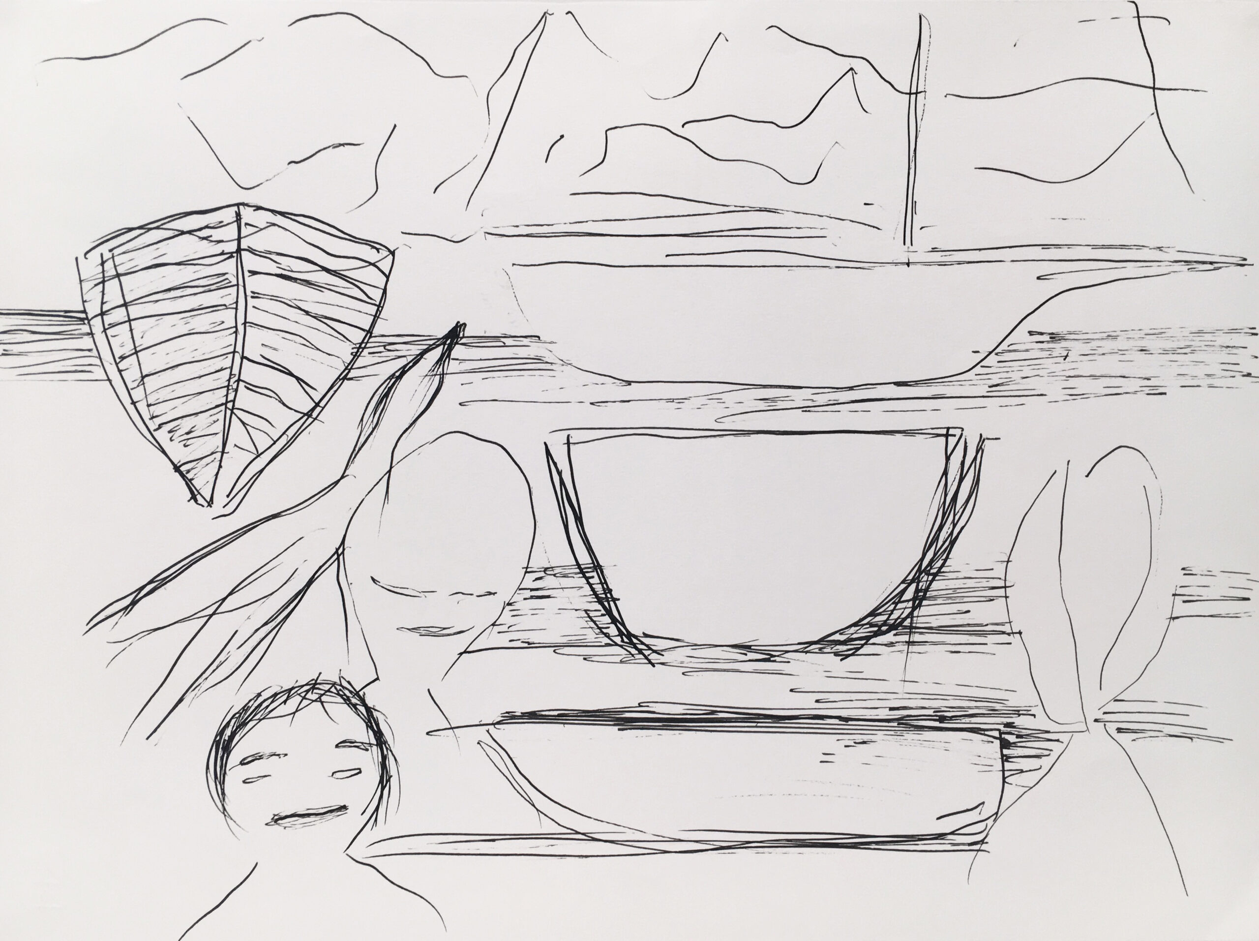 FACES AND LARGE BOATS