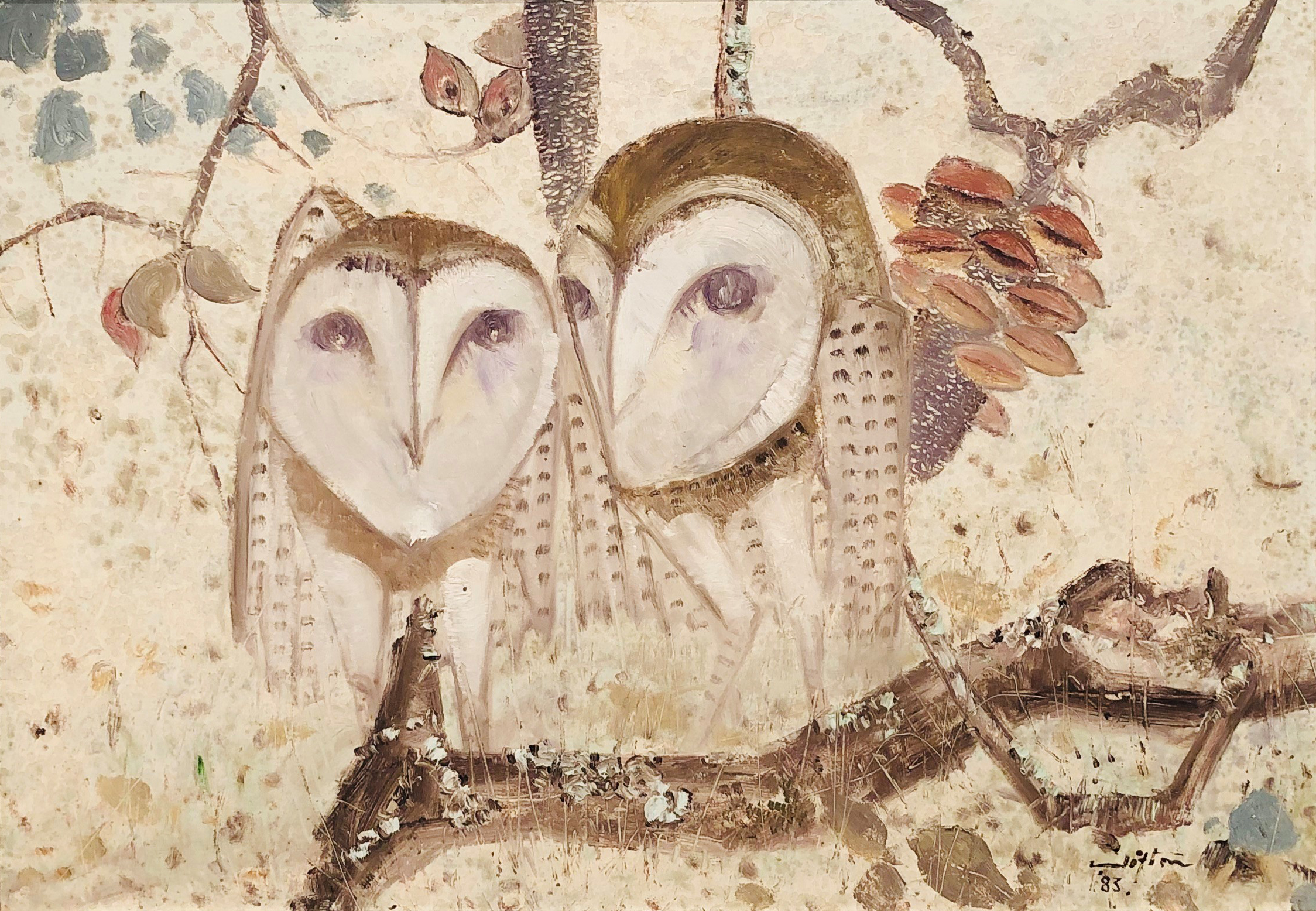 TWO WAITING OWLS
