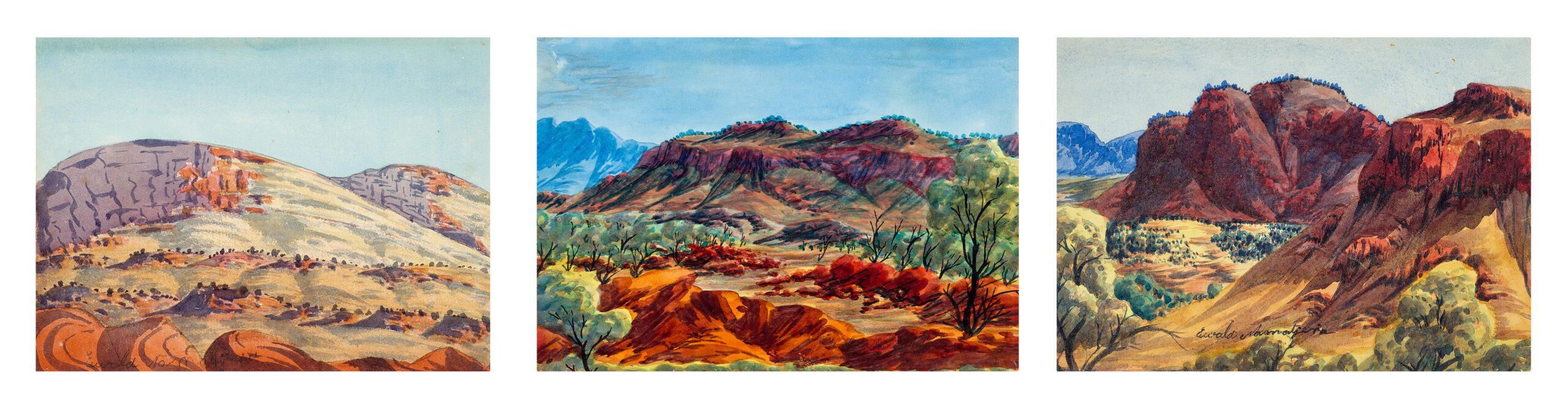 Three watercolours
