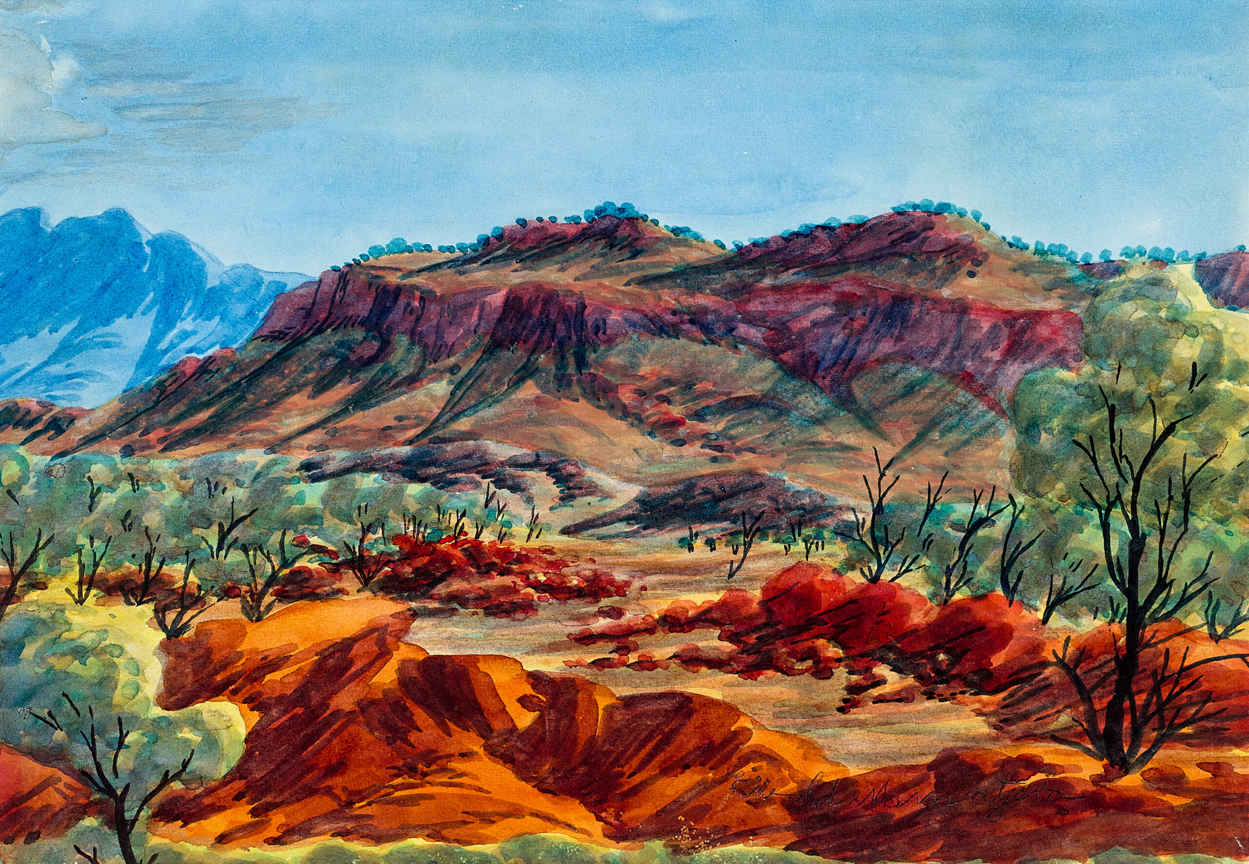 Three watercolours
