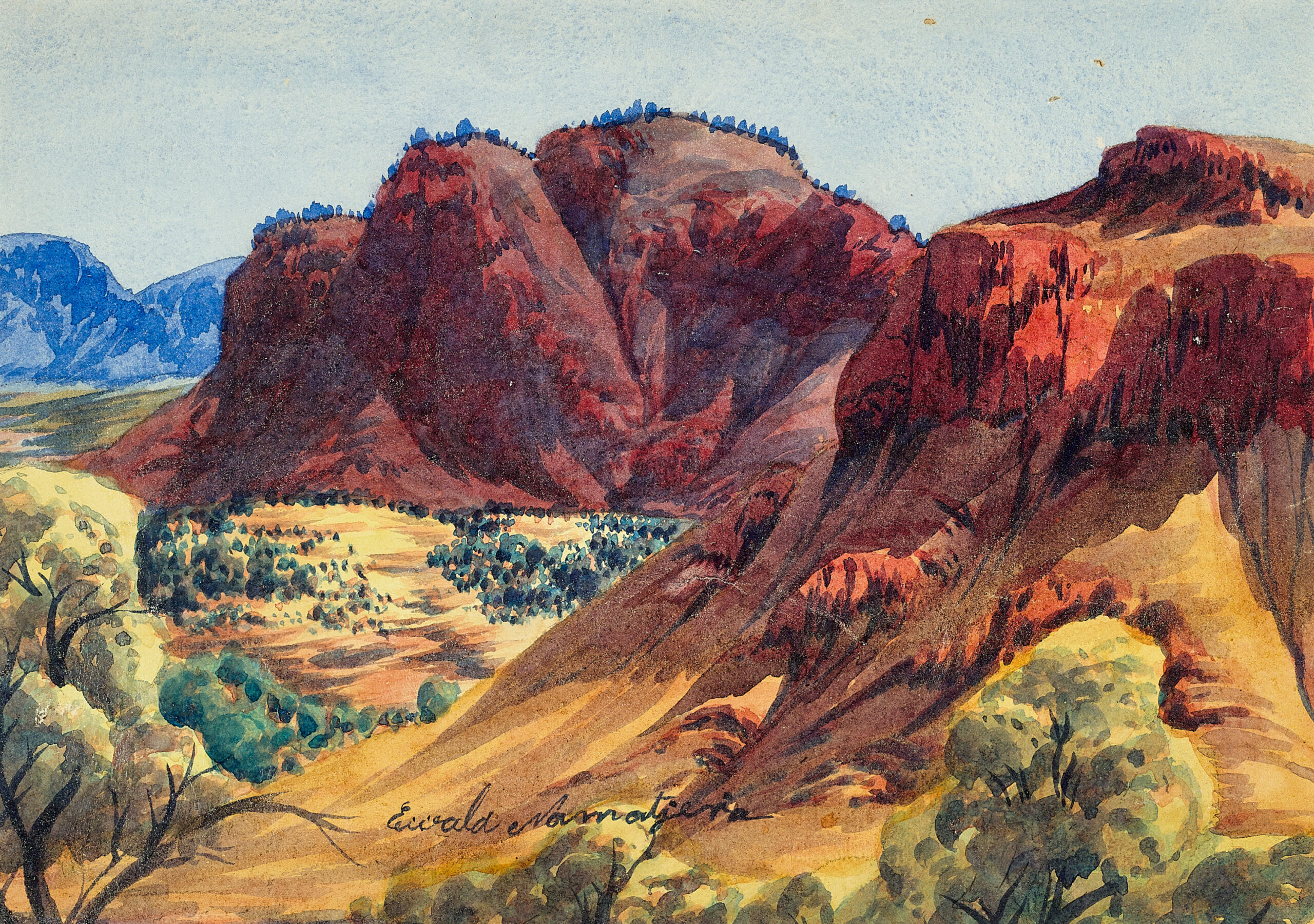Three watercolours