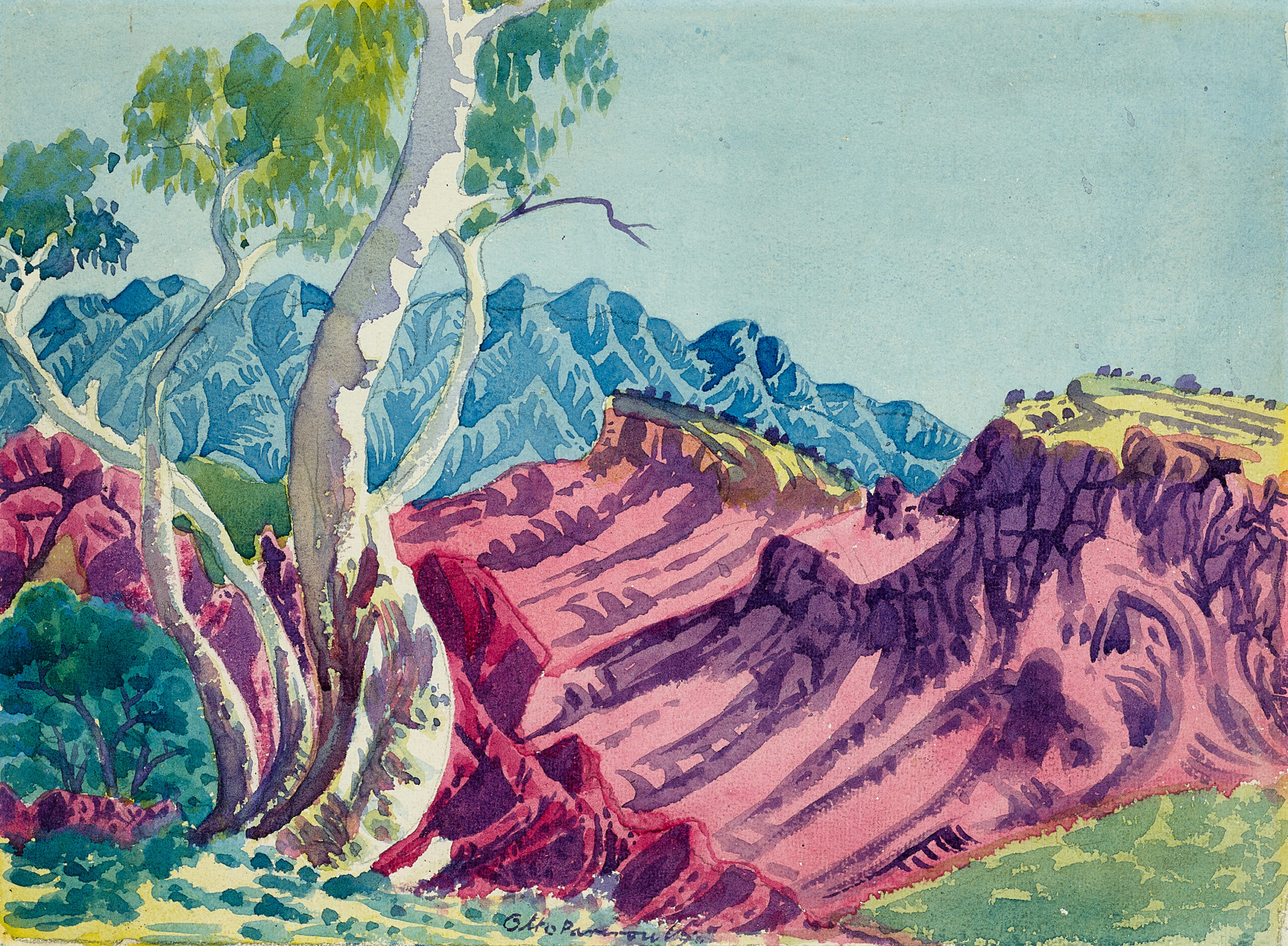 Three watercolours