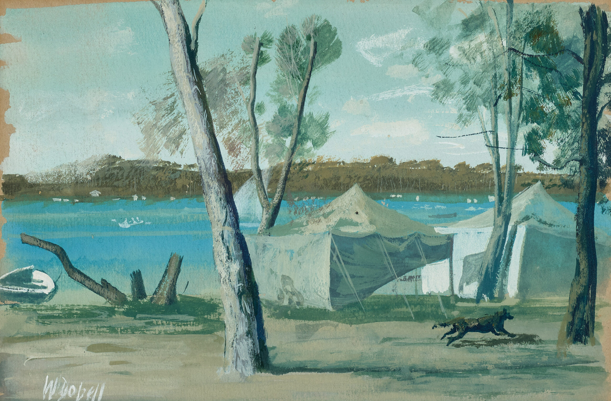 Campers at Lake Macquarie, Wangi Wangi, NSW