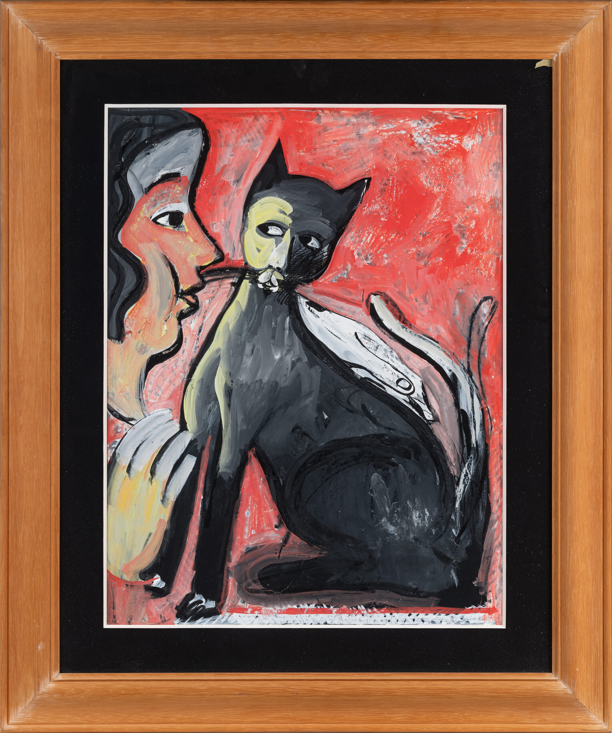 Girl with black cat