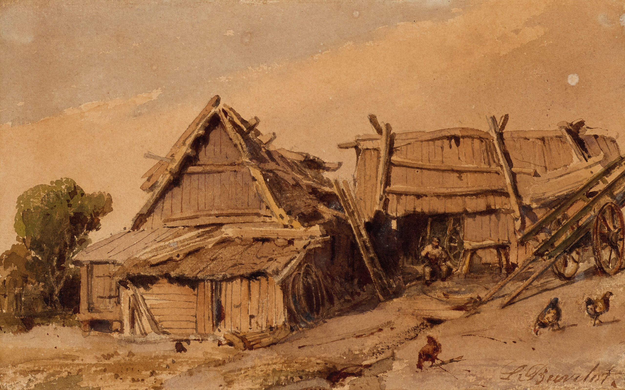 HILLSIDE WITH FARM BUILDINGS