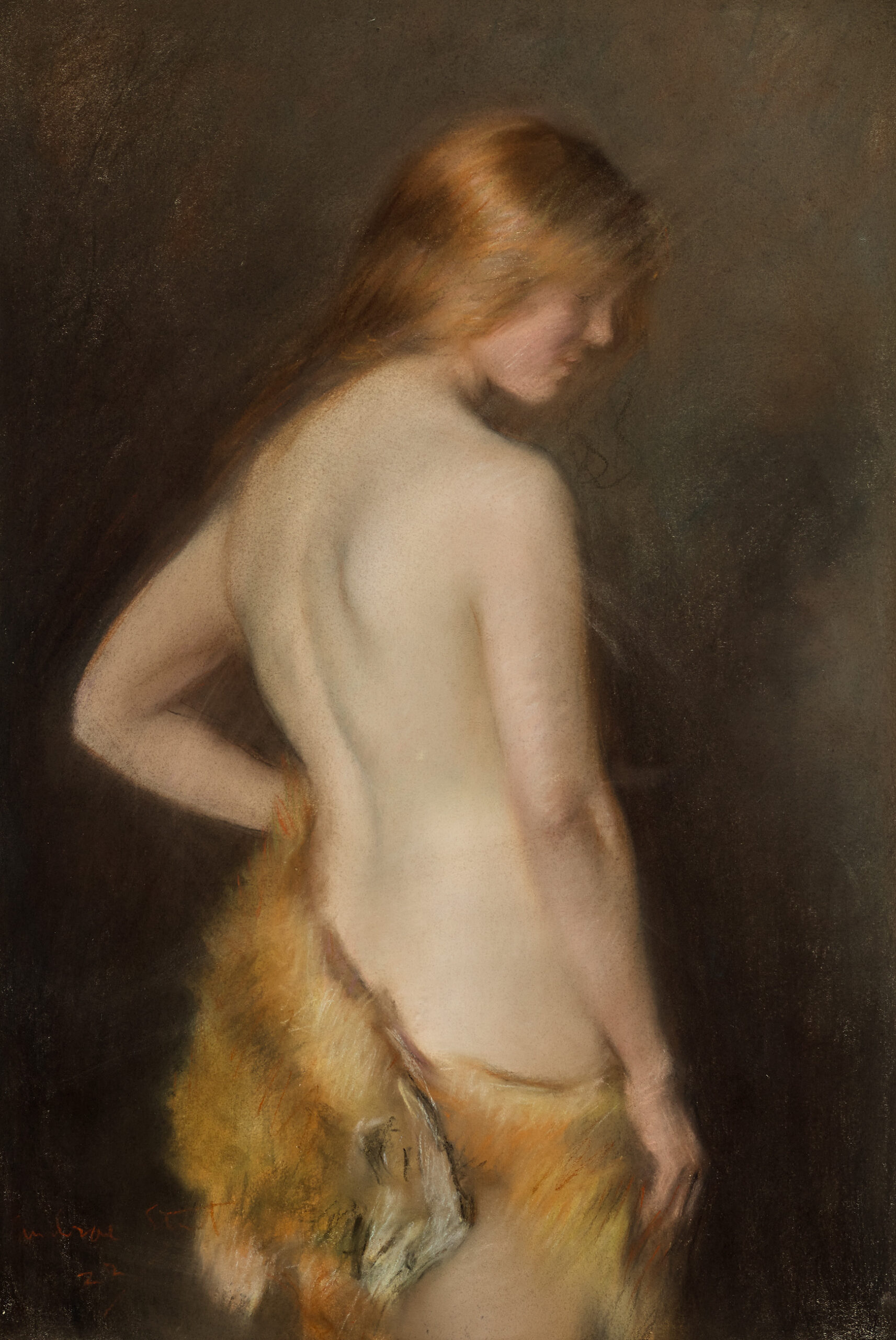 STANDING NUDE WITH FUR