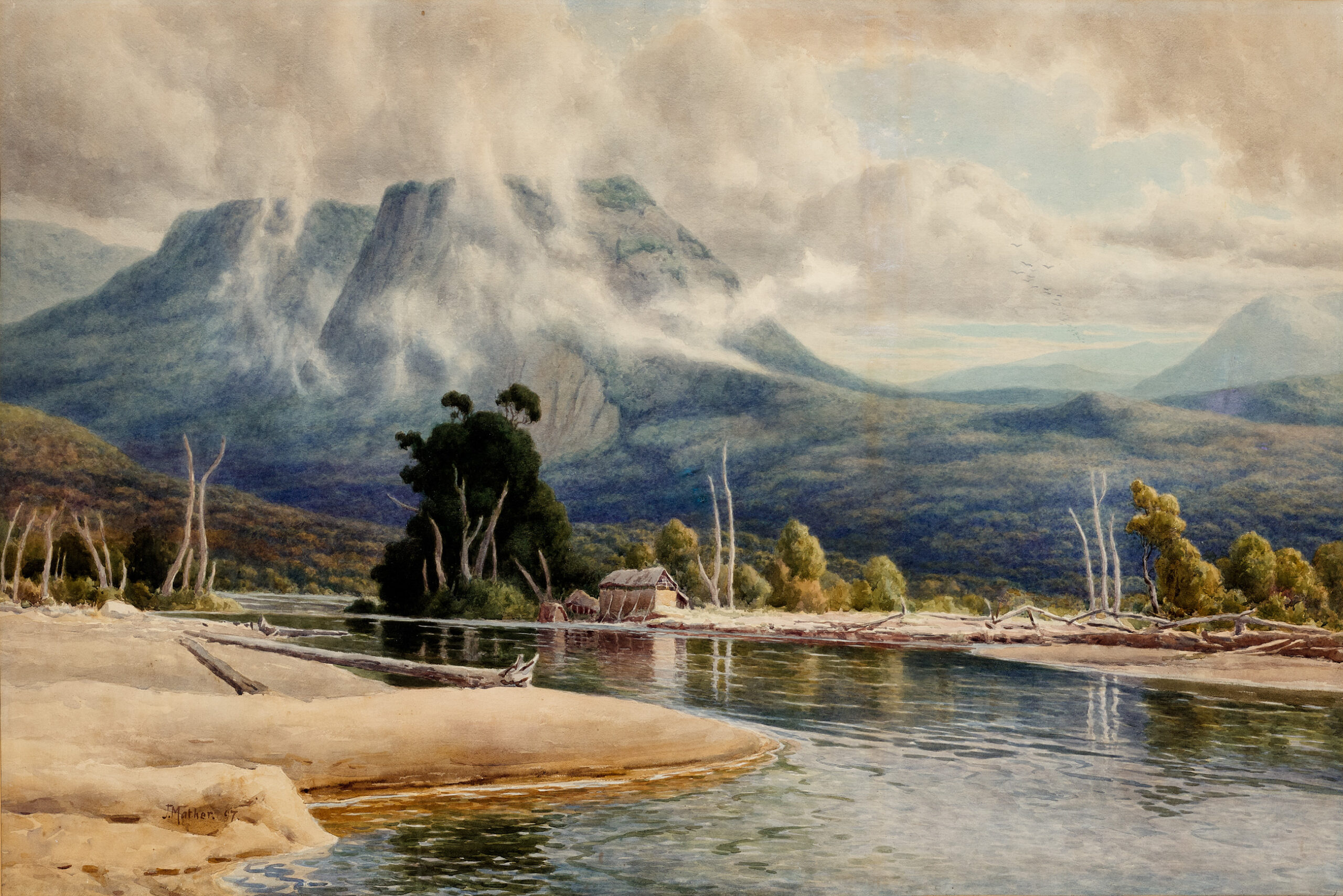 RIVER AND MOUNTAIN LANDSCAPE