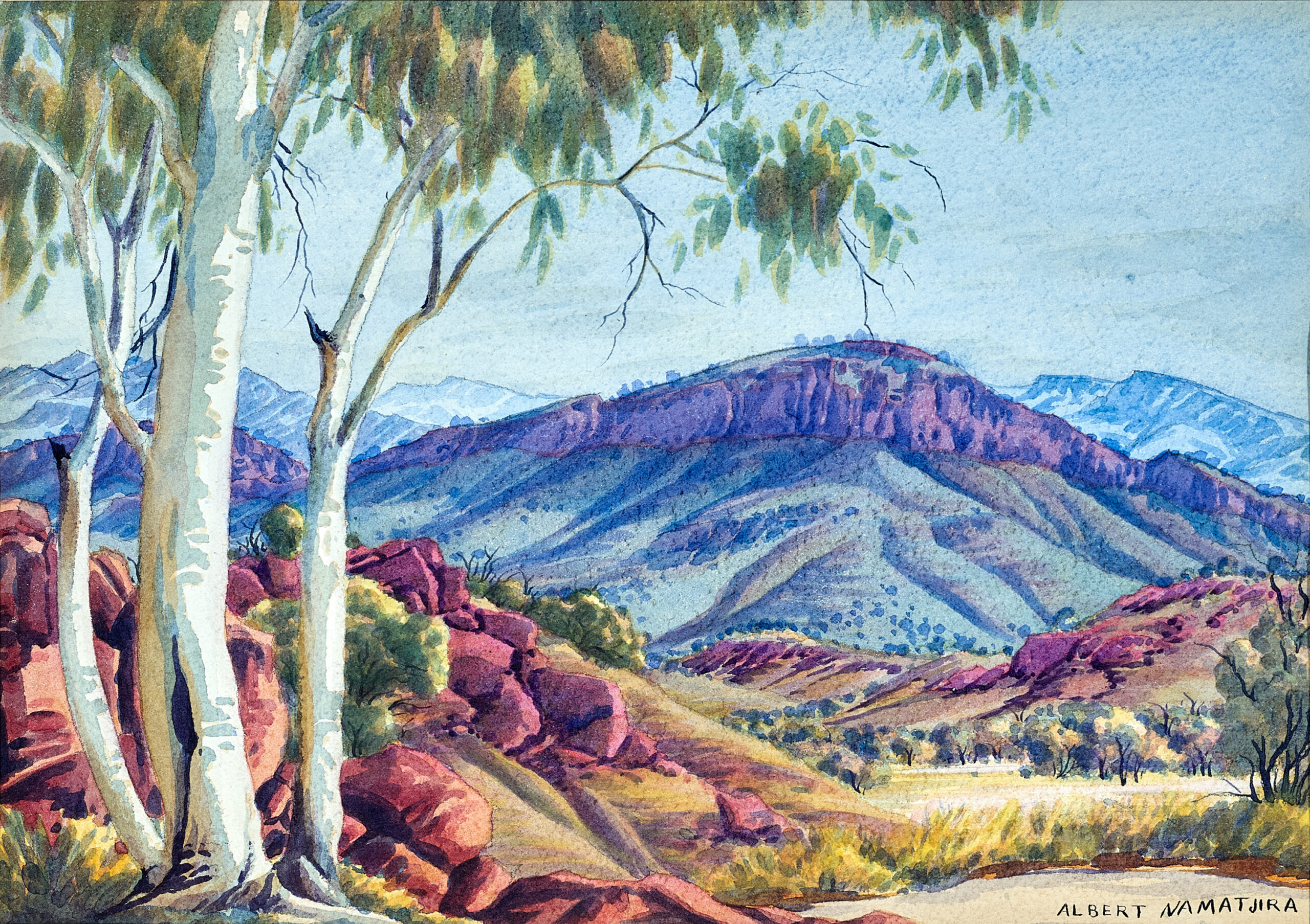 GHOST GUM AND CENTRAL AUSTRALIAN LANDSCAPE