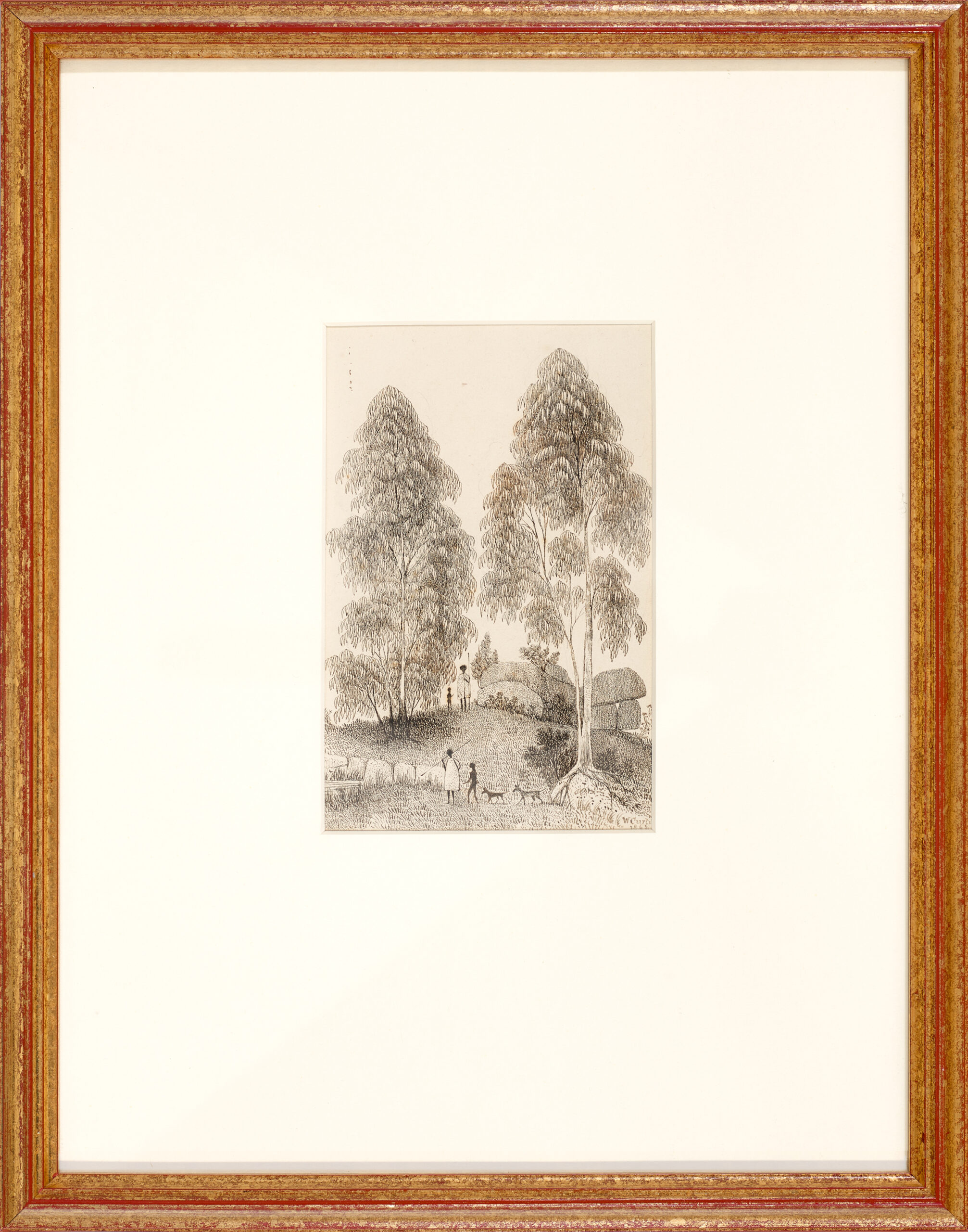 ABORIGINES IN A ROCKY LANDSCAPE