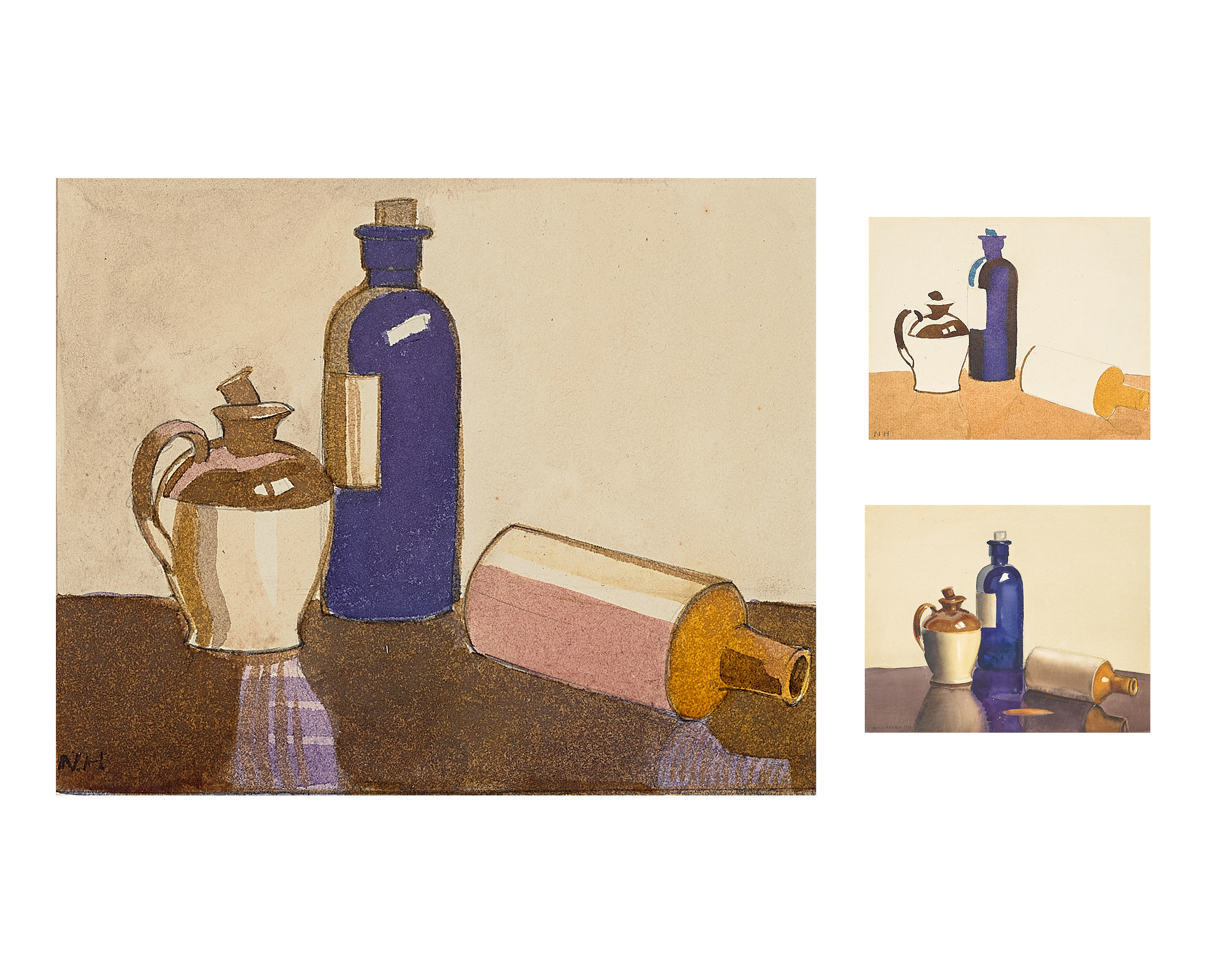 STILL LIFE OF BOTTLES (TRIPTYCH)