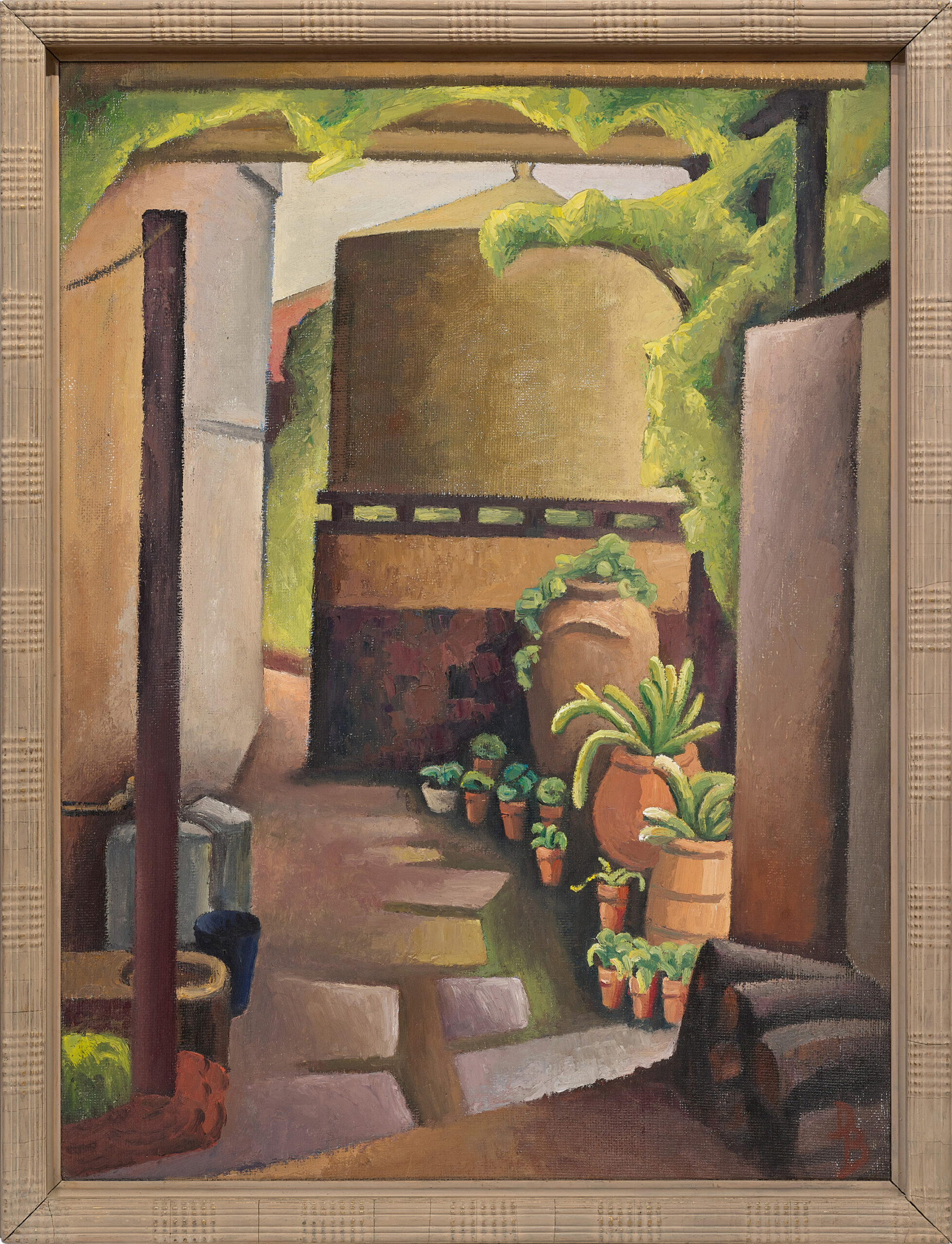 Under the pergola