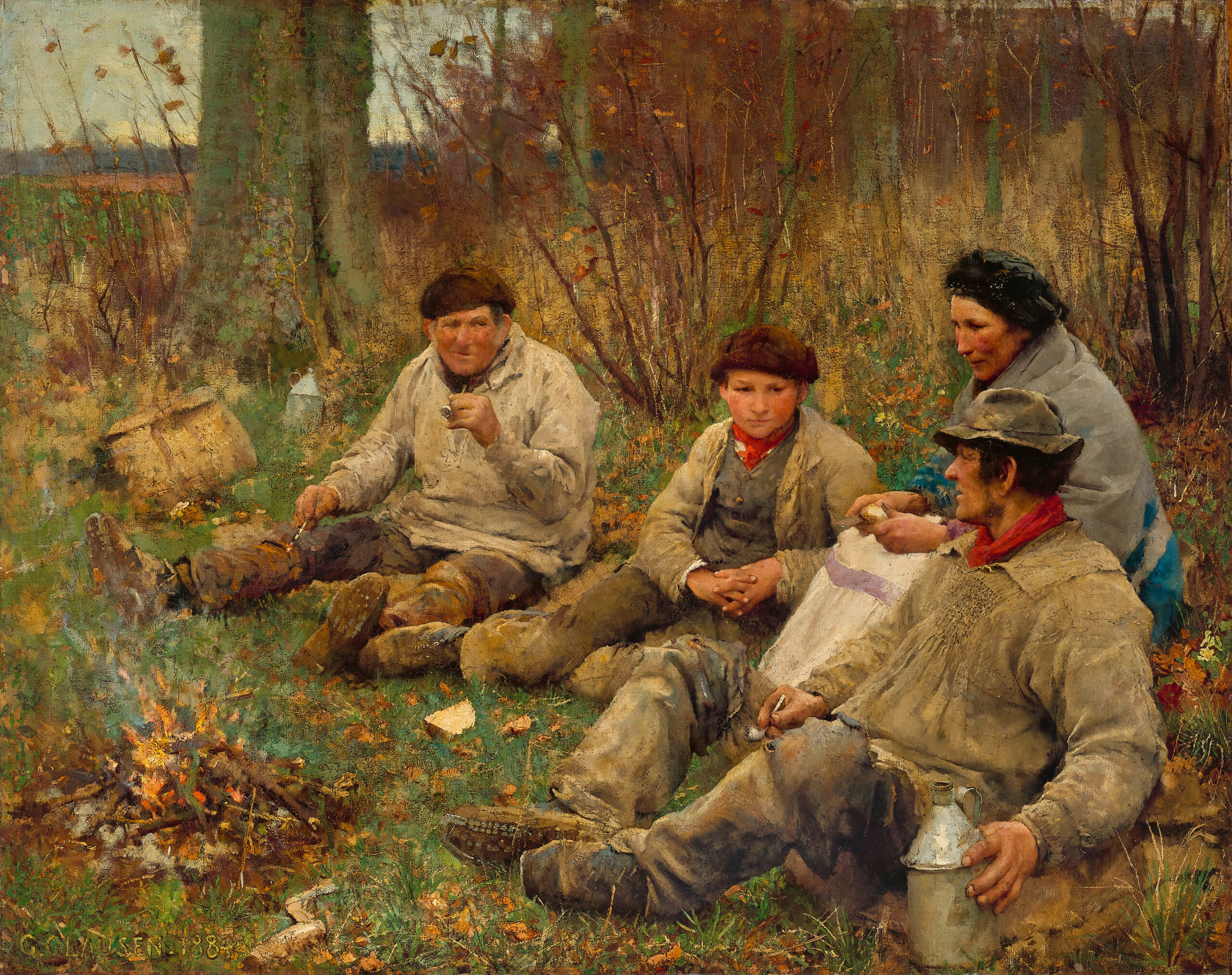 Labourers after dinner