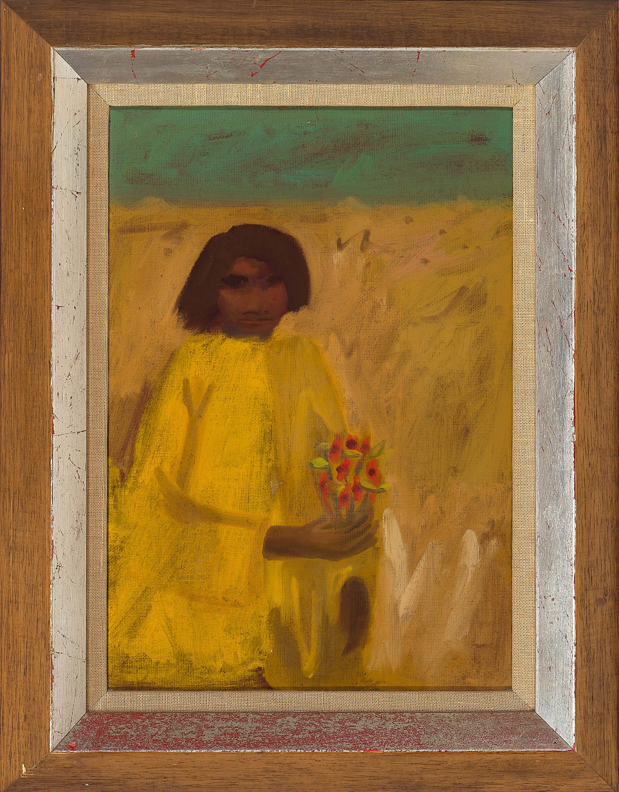 Girl with Sturt peas